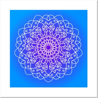 Amazing Blue And Purple Mandala Posters and Art